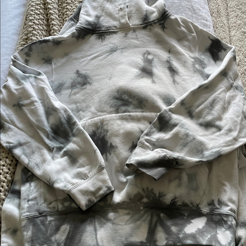 Reflex Tie-Dye Hoodie Jogger Set/ Hoodie and Pants/White and Gray, Size L